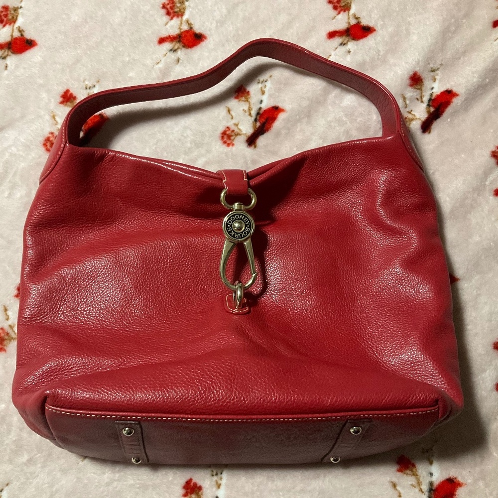 Dooney & Bourke Pebble Grain Leather Large Logo Lock Sac Shoulder Bag Preowned